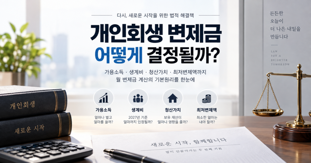 2027년 기준 개인회생 변제금 계산법과 가용소득 생계비 청산가치 최저변제액 안내